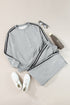 Side Striped Round Neck Top and Pants Active Set - Odaingerous